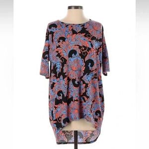 LuLaRoe Irma Oversized High Low Tunic Blouse Bohemian Floral Print Size XS